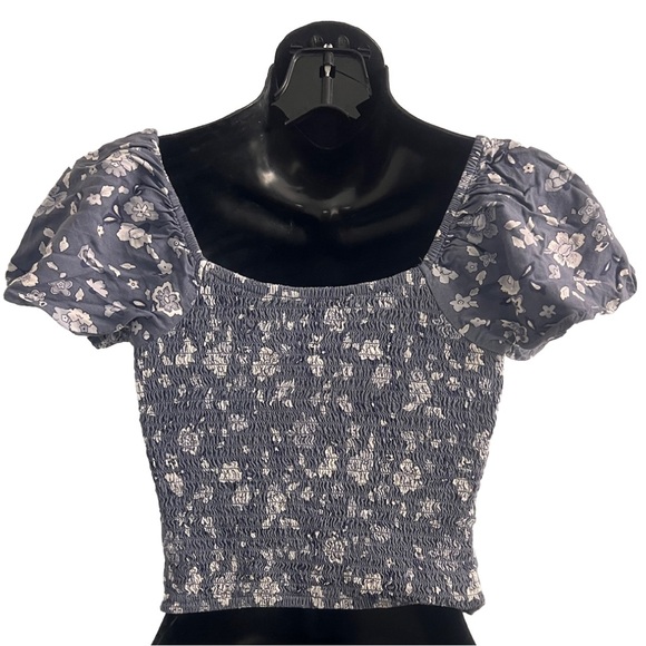 NWOT Hollister Floral Crop Top Puff Sleeve XS - Picture 4 of 10